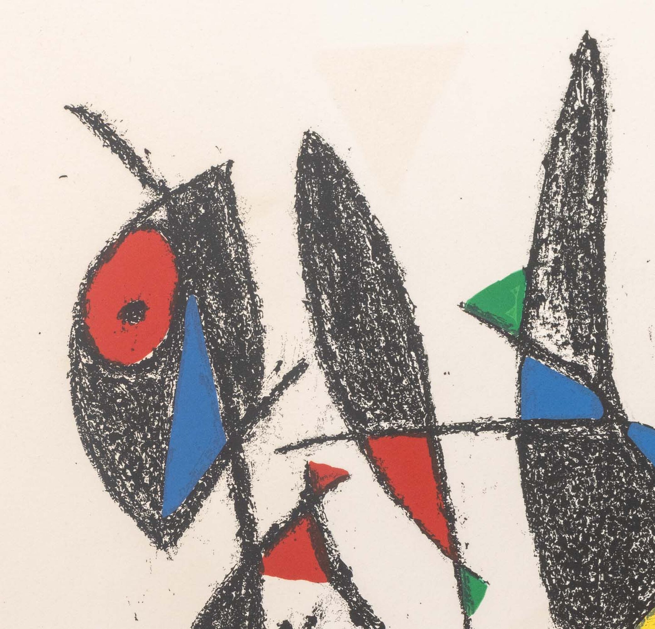 Lithograph IX — upper left detail of the black, blue and red forms