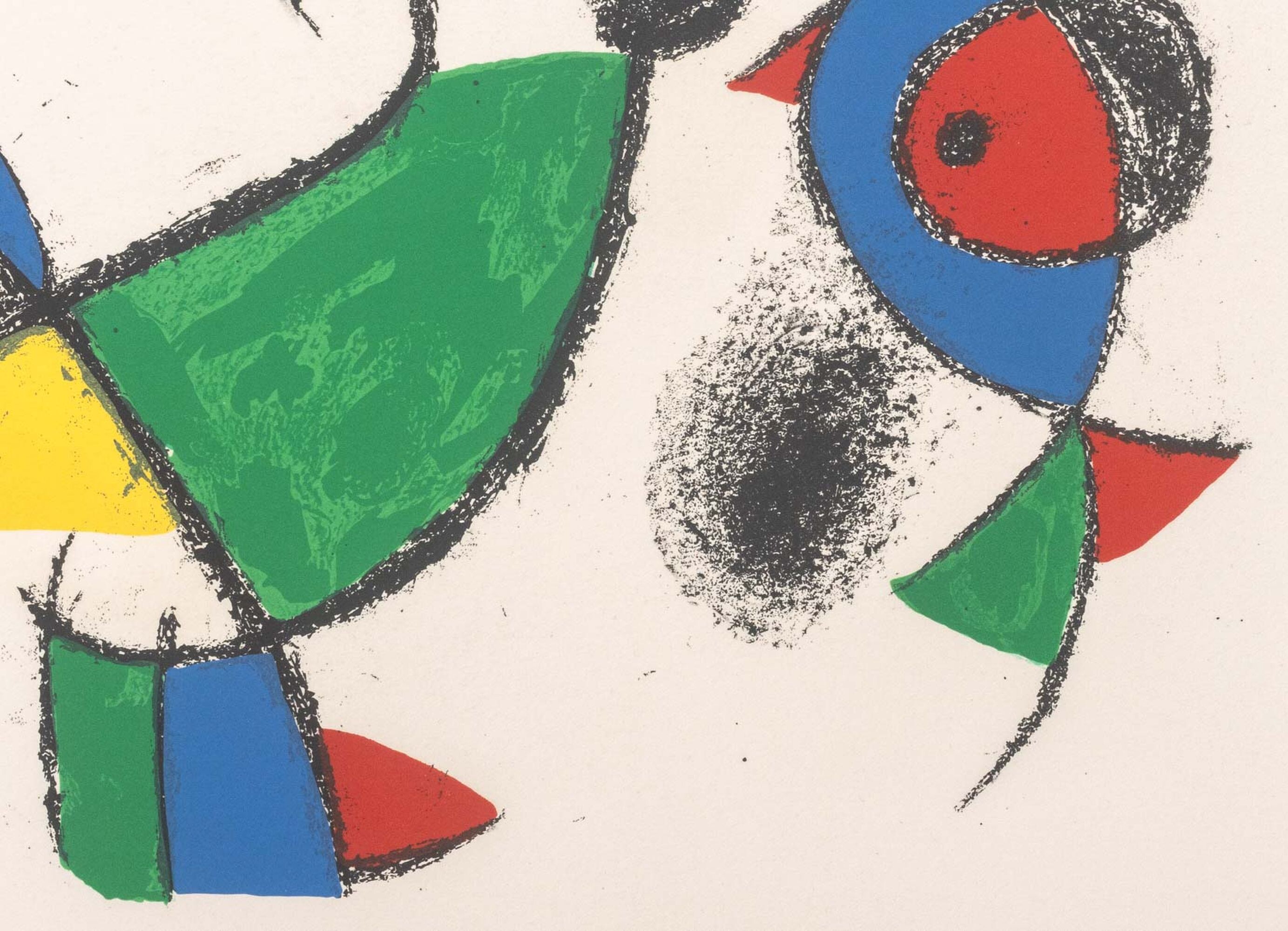 Lithograph IX — lower right detail of the green, blue and red shapes